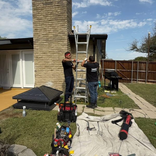 Chimney cap installation in Dallas Texas. Brick repair, masonry service and entire chimney rebuild in Dallas