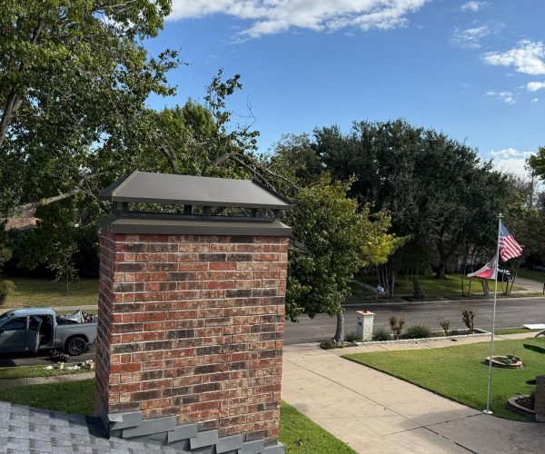 Chimney repair company performing brick repair, masonry service, and a full chimney rebuild in McKinney, Texas.