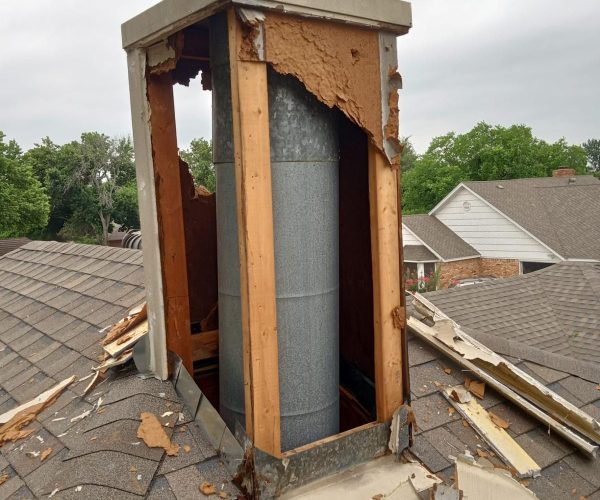 Chimney siding repair performed by expert chimney services in Arlington, Texas.